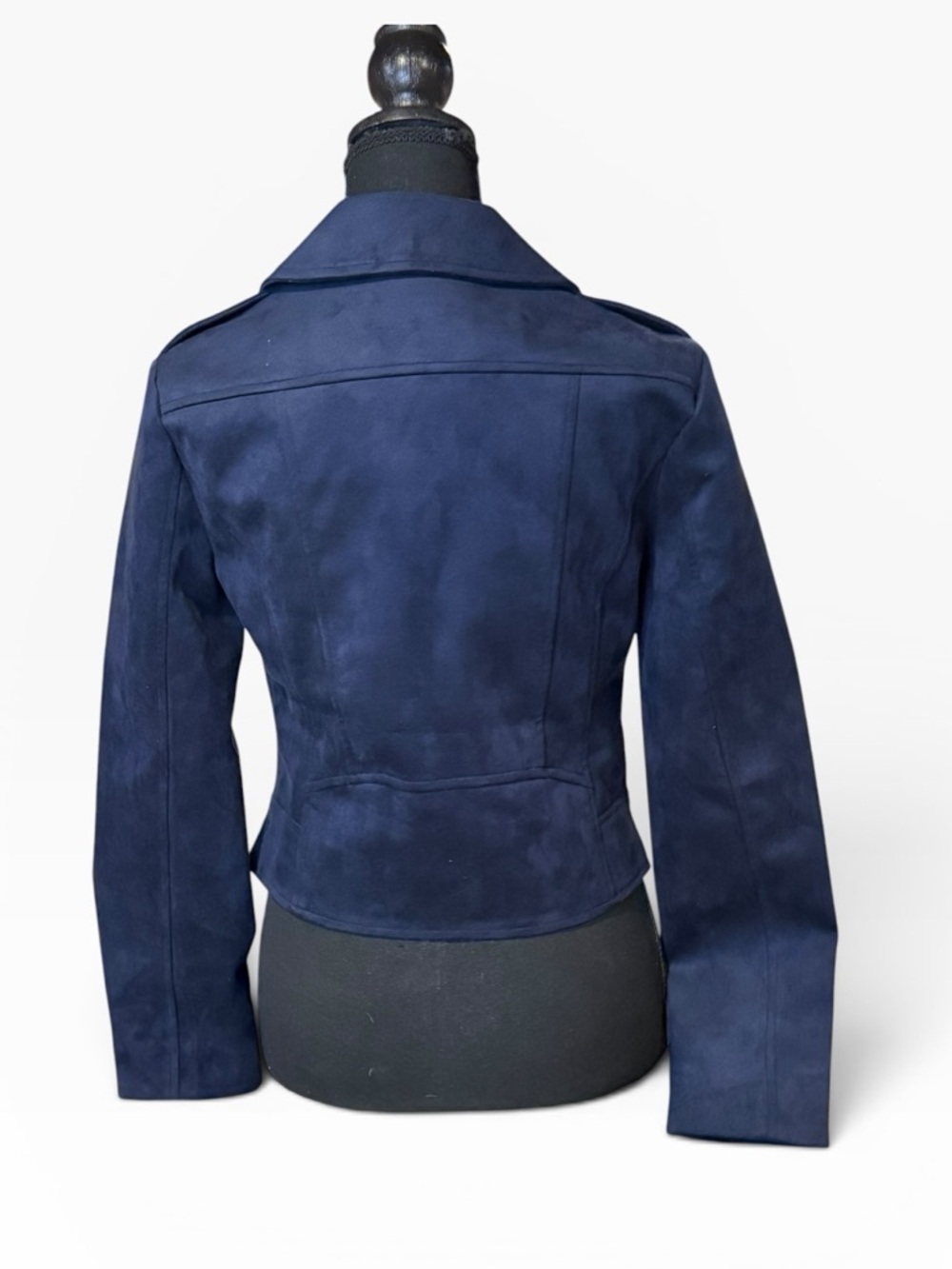 Steve Madden NWT "Not Your Baby" Faux Suede Moto Jacket - Midnight - Small - Picture 4 of 13
